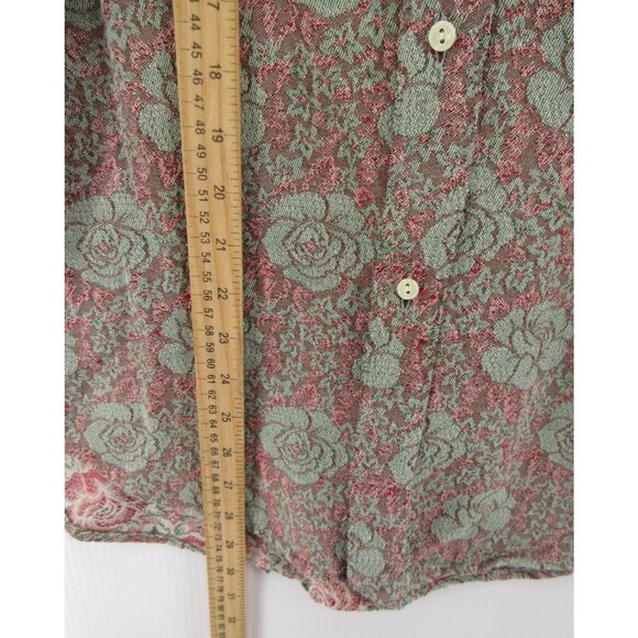 Vintage Men’s Shirt XL Floral Jacquard Psychedelic Mod 60s James W Brine - Picture 4 of 10